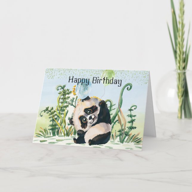 Carte Panda Kid Joyeux anniversaire (Devant)