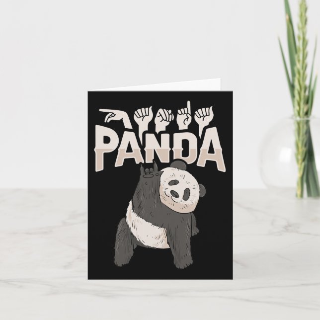 Carte Panda Langue des Signes Gestuelle Sensibilisation  (Devant)