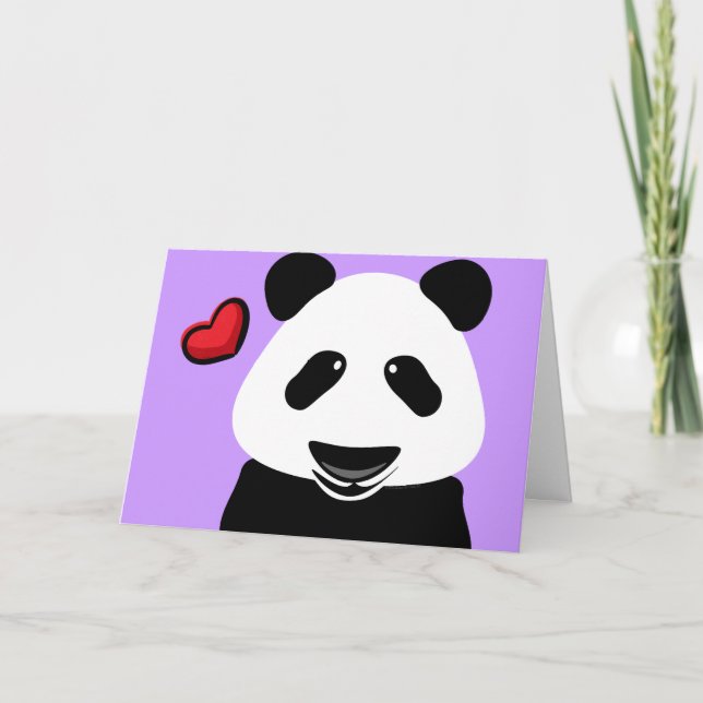 Carte Panda Love You Beary Beaucoup Moderne (Devant)