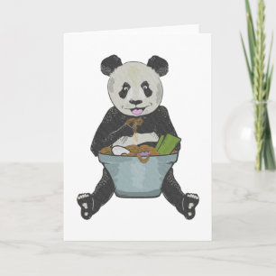Carte Panda mangeant des nouilles de ramen