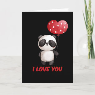 Carte Panda Mignon Avec Coeur   Je T'Aime Cadeau de la S