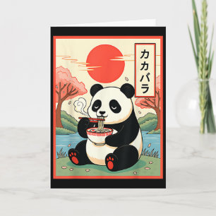 Carte Panda Mignon Mangeant Des Ramen Nouilles Anime Jap