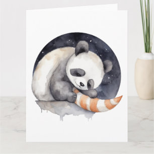 Carte Panda mignonne et endormi