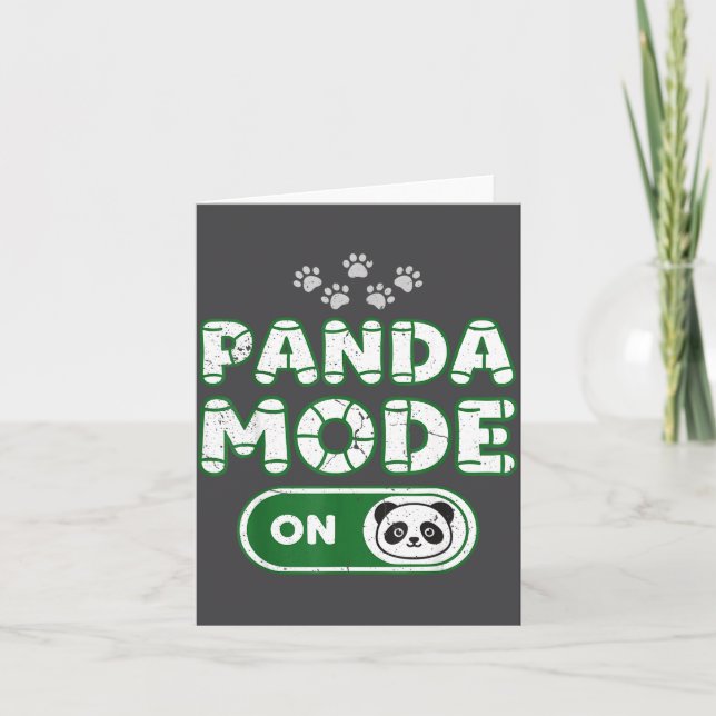 Carte Panda Mode On Funny Animal Bear Lover Owner Costum (Devant)