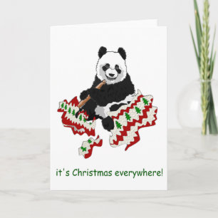 Carte panda Noël