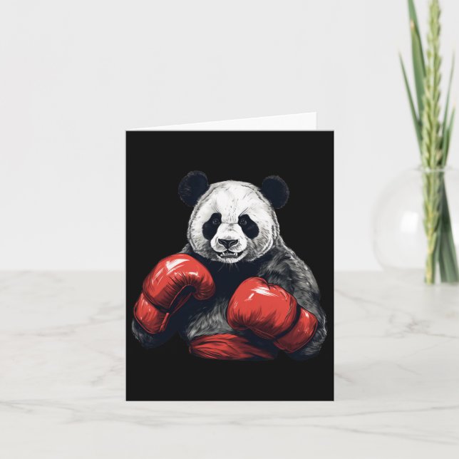 Carte Panda Ours Portant Des Gants De Boxe - Boxe Drôle (Devant)