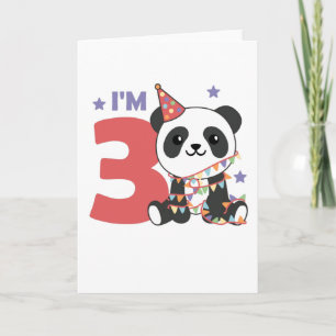 Carte Panda pour les trois ans d'enfants