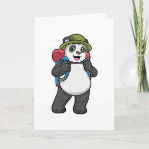 Carte Panda randonneur avec sac à dos