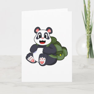 Carte Panda randonneur avec sac à dos