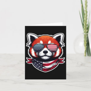 Carte Panda rouge 4 juillet Fête de l'indépendance améri