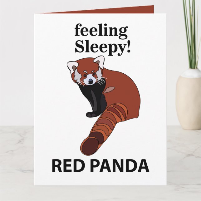 Carte Panda roux qui se sent somnolent drôle Panda roux (Devant)