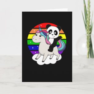 Carte Panda Unicorn Rainbow Animaux Pandas Unicornes