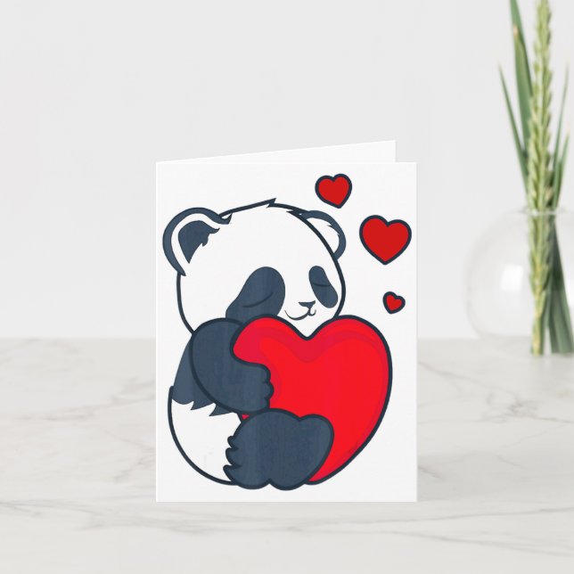 Carte Panda Women Valentines Day Girlfriend Heart  (Devant)
