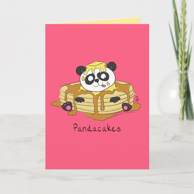 Carte Pandacakes - Drôle Panda Pancake Pun Card (Devant)
