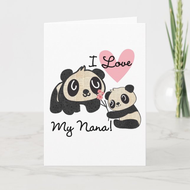 Carte Pandas I Love My Nana (Devant)