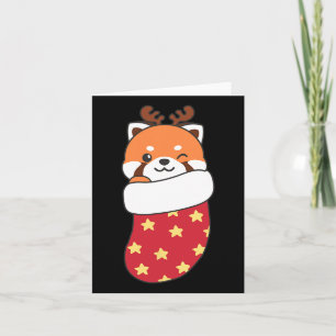 Carte Pandas Rouges Dans Les Bas De Noël Pour Noël