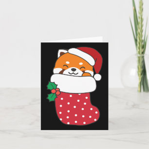 Carte Pandas Rouges Dans Les Bas De Noël Pour Noël