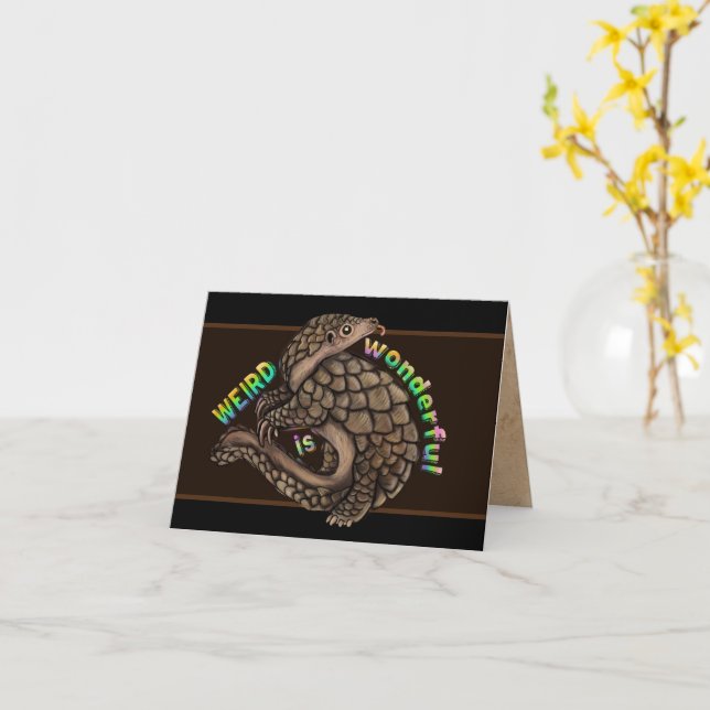 Carte Pangolin Weird est merveilleux (Fleur jaune)