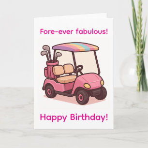 Carte Panier de golf rose
