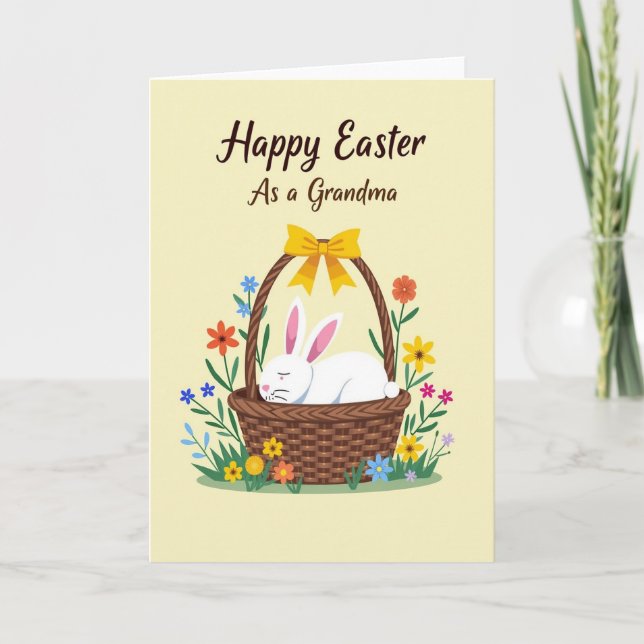 Carte Panier de Lapin Mignon (Devant)