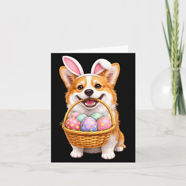 Carte Panier de Pâques avec des œufs de Pâques mignons C (Devant)