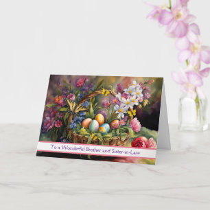 Carte Panier de Pâques joyeux pour beau-frère et belle-s