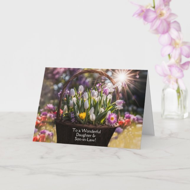 Carte Panier de Pâques pour fille et gendre beau-fils (Orchidée)
