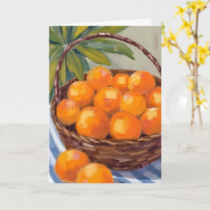 Carte Panier de peintures de fruits d'agrumes oranges