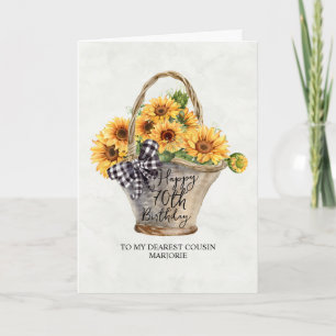 Carte Panier de tournesol Cousin 70e anniversaire