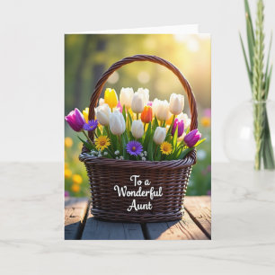 Carte Panier de tulipes pour la fête des mères