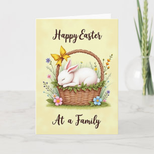 Carte Panier Floral de Lapin Endormi
