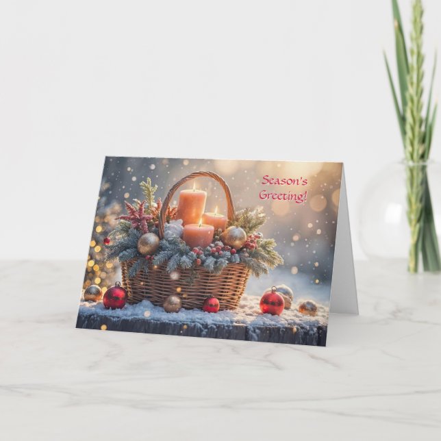 Carte Panier Joyeuses Fêtes de Noël d'ornements (Devant)