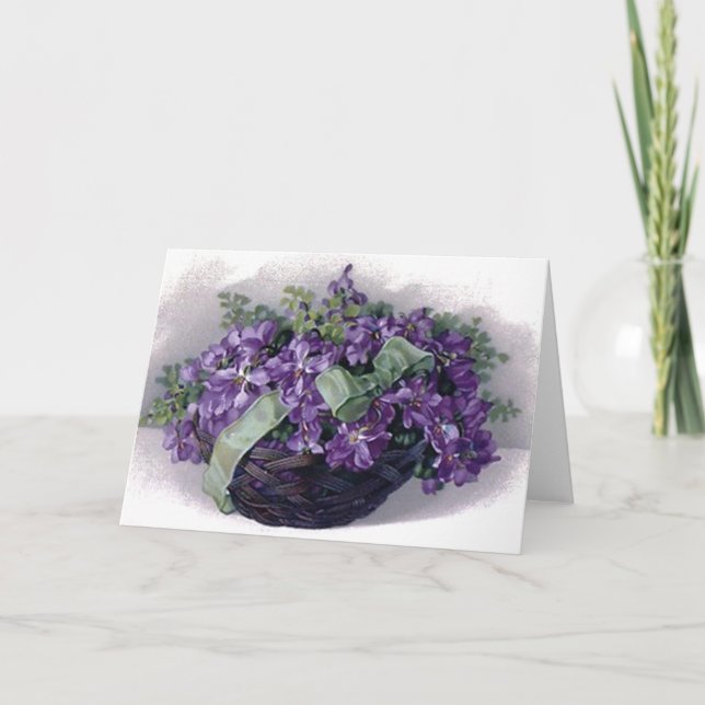 Carte Panier Violets vintages (Devant)