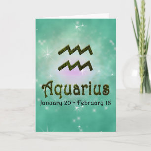Carte Panneau astrologique Zodiac Aquarius couleur Pick