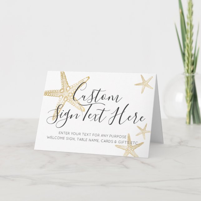 Carte Panneau de mariage de destination Starfish Beach (Devant)