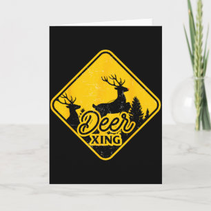 Carte Panneau de passage de cerf Noël Xing Renne Drôle M