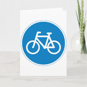 Carte Panneau de signalisation de voie cyclable bleue Sy