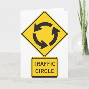 Carte Panneau de signalisation rond-point jaune diamant