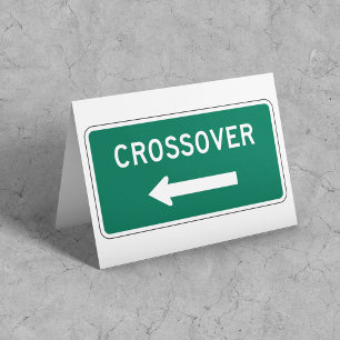 Carte Panneau de signalisation routière croisée Vert Sty