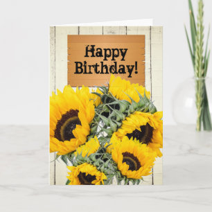 Carte Panneau en bois de clôture rustique Fleurs de sole