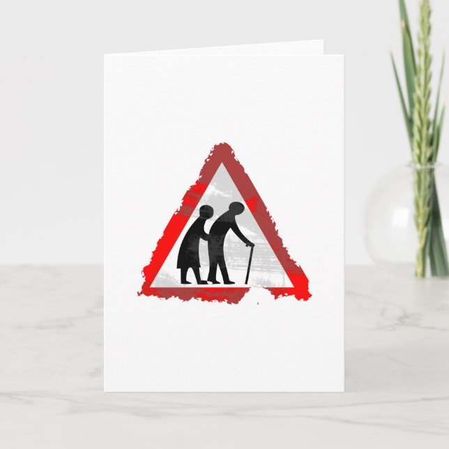 Carte Panneau Grunge Personnes Âgées (Devant)