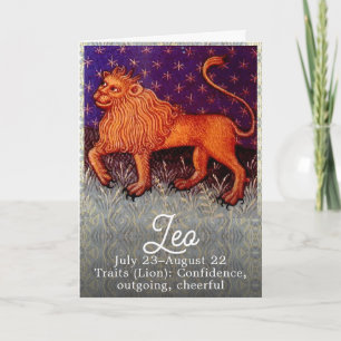 Carte Panneau Lion Zodiac Lion Horoscope Anniversaire