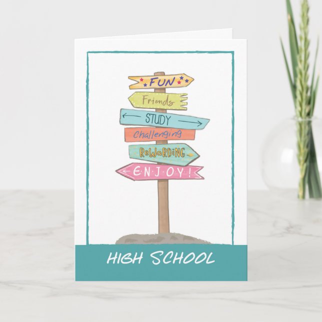 Carte Panneaux de chance pour la rentrée au lycée (Devant)