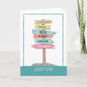 Carte Panneaux de remerciement pour docteur apprécié, co