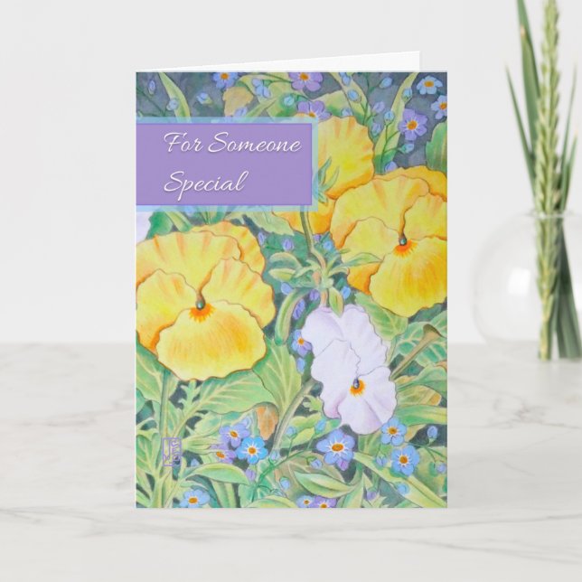 Carte Panneaux Jaunes&Blancs Pour Un Anniversaire Spécia (Devant)