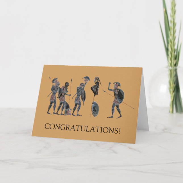 Carte Panoplie - célébration de hoplites du grec ancien (Devant)