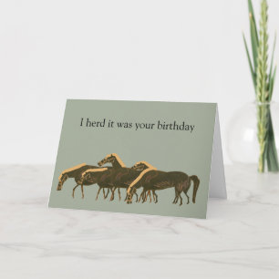 Carte Panoplie - troupeau d'anniversaire de chevaux du