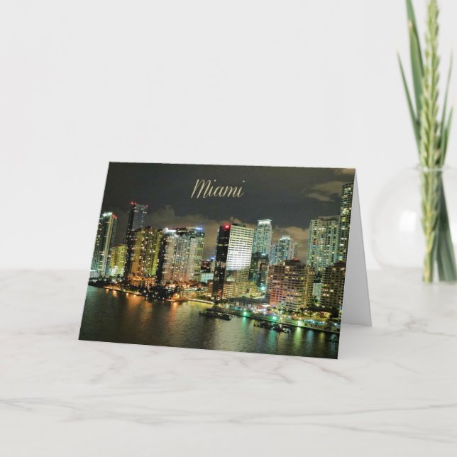 Carte Panorama de Miami la nuit (Devant)