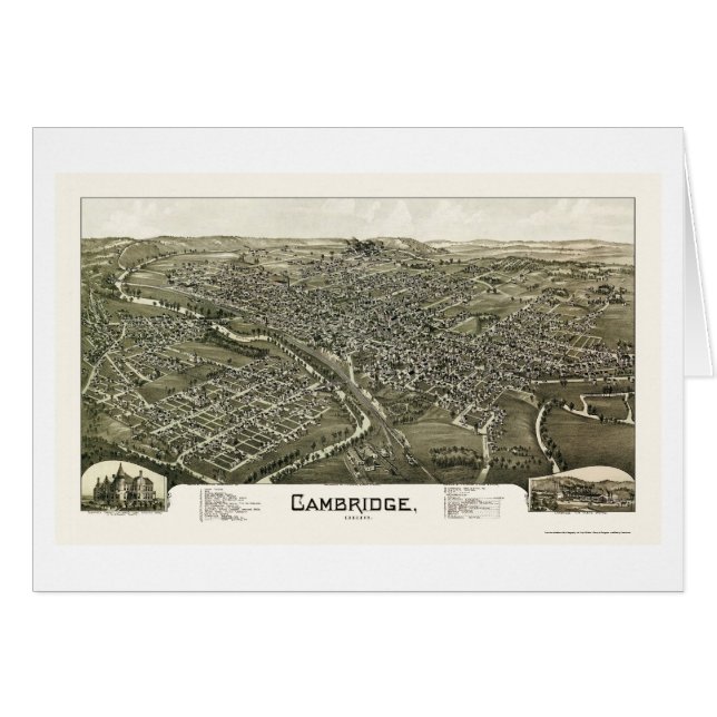 Carte panoramique de Cambridge, OH - 1897 (Devant horizontal)