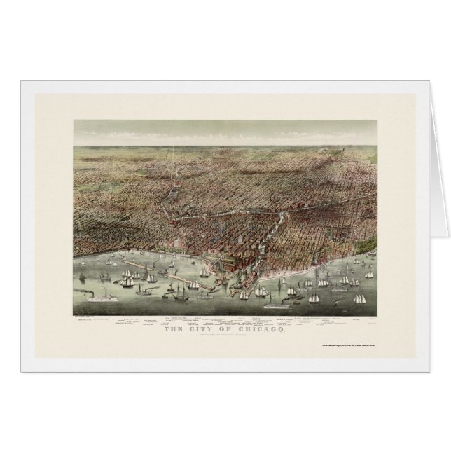 Carte panoramique de Chicago, IL - 1892b (Devant horizontal)